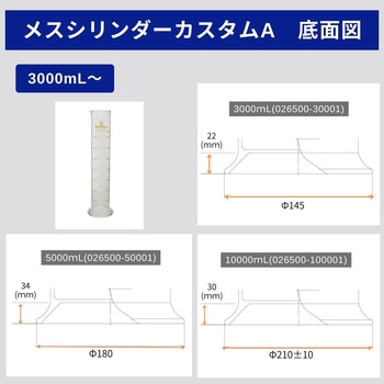 メスシリンダー ガラス 目盛付 カスタムA SIBATA(柴田科学)
