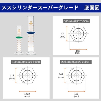 メスシリンダー ガラス 目盛付 スーパーグレード SIBATA(柴田科学)