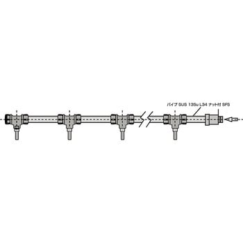 10ZB6221 パイプ SUS13Su L34ナット付 SFS 1個 スーパー工業 【通販