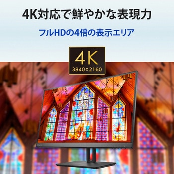 ワイド液晶ディスプレイ 27型/3840×2160/HDMI×1、DisplayPort×1、USB Type-C×1/ブラック/スピーカー：あり/4K対応で高精細でなめらかな映像美! I ・O DATA(アイ・オー・データ)