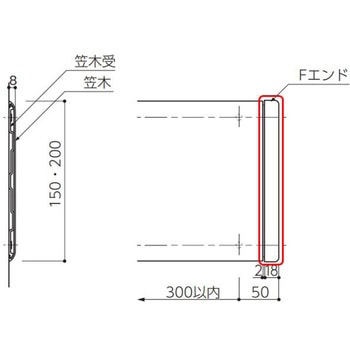 ストレッチャーガード セフティーライン NS 端部(Fエンド) プレーン色 ナカ工業