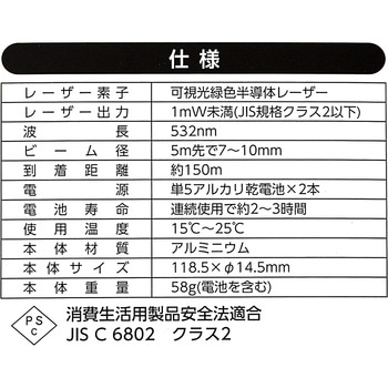 レーザーポインター グリーン光 BIGMAN