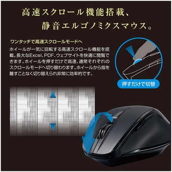 高速スクロールBT静音5ボタンBlueLEDマウス ナカバヤシ
