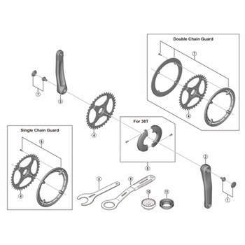 SM-CRE50 38T シングルガード&ボルト - SHIMANO(シマノ)