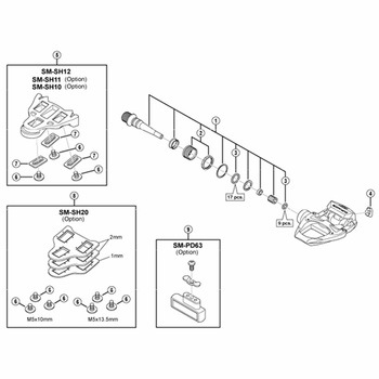 ネジワン & ロックナット (左) SHIMANO(シマノ)