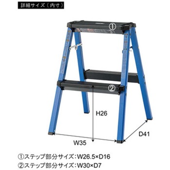 ステップスツール2段 ブルー PC-702BL 東谷