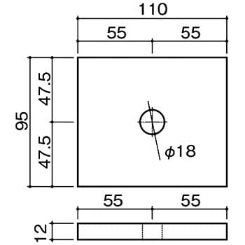 W12×110×95 高耐力座金60 BXカネシン 寸法12×110×95mm 1枚 - 【通販