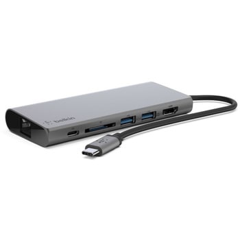 F4U092BTSGY USB-C マルチメディアハブ(60W、4K対応) 1個 BELKIN ...