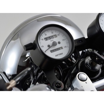 バイク用 機械式スピードメーター Φ60 ホワイトLED照明 DAYTONA(デイトナ)