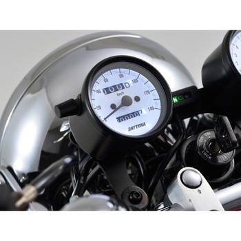 バイク用 機械式スピードメーター Φ60 ホワイトLED照明 DAYTONA(デイトナ)