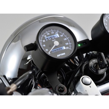 バイク用 機械式スピードメーター Φ60 ホワイトLED照明 DAYTONA(デイトナ)