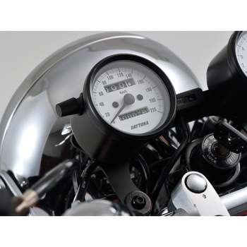 バイク用 機械式スピードメーター Φ60 ホワイトLED照明 DAYTONA(デイトナ)