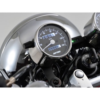 バイク用 機械式スピードメーター Φ60 ホワイトLED照明 最高速度140km/h