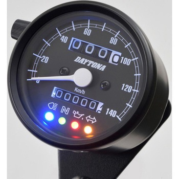 バイク用 機械式スピードメーター Φ60 ホワイトLED照明 DAYTONA(デイトナ)