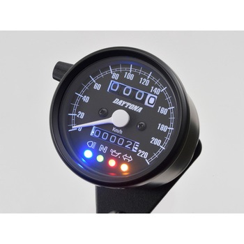 バイク用 機械式スピードメーター Φ60 ホワイトLED照明 DAYTONA(デイトナ)