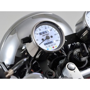 バイク用 機械式スピードメーター Φ60 ホワイトLED照明 DAYTONA(デイトナ)