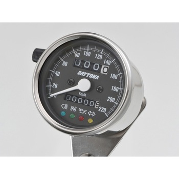 バイク用 機械式スピードメーター Φ60 ホワイトLED照明 DAYTONA(デイトナ)