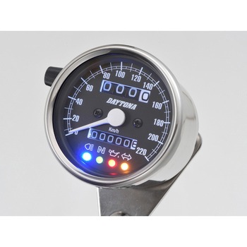 バイク用 機械式スピードメーター Φ60 ホワイトLED照明 DAYTONA(デイトナ)