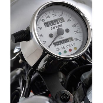 15640 バイク用 機械式スピードメーター Φ60 ホワイトLED照明 1セット DAYTONA(デイトナ) 【通販モノタロウ】