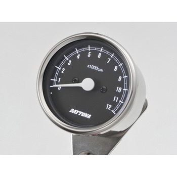バイク用 機械式タコメーター Φ60 ホワイトLED照明 12，000rpm DAYTONA(デイトナ)