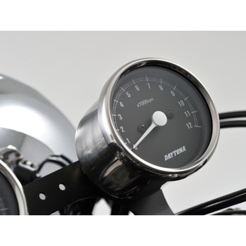 バイク用 機械式タコメーター Φ60 ホワイトLED照明 12，000rpm DAYTONA(デイトナ)