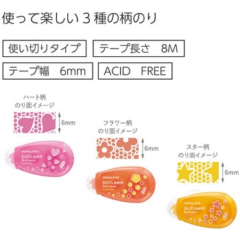 テープのり＜ドットライナープチモア＞(柄のり3個パック) コクヨ