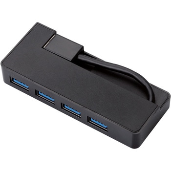 USBハブ 3.0 4ポート バスパワー コンパクト ケーブル固定 ケーブル長 6cm