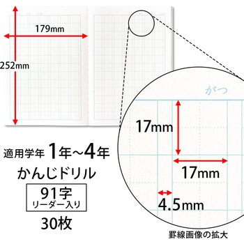スクール キッズかんじドリル91字 日本ノート