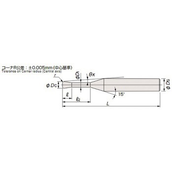 高硬度鋼加工用ラジアスエンドミル エポックディープラジアスエボリューションハード-TH3 (EPDREH2-TH3・2枚刃) MOLDINO(日立ツール)