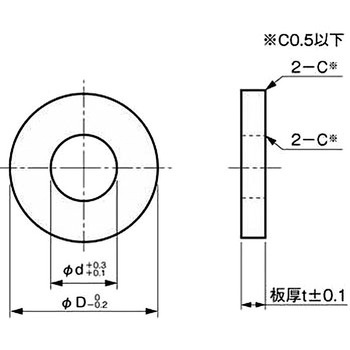 WS5010-5 ワッシャー SUS304 岩田製作所 内径10mm外径50mm WS5010-5 ワッシャー SUS304 岩田製作所 内径10mm外径50mm