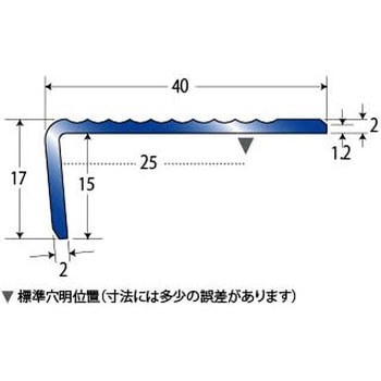 アシステップ 階段滑り止め ステンレス製ノンスリップ タイヤなし 塩ビタイル・長尺シート用 12-40SP アシスト
