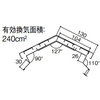 金属屋根材 スマートメタル周辺部材 K棟用換気棟(2寸) 2P KMEW(ケイミュー)