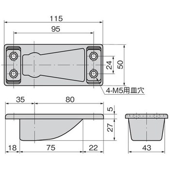 ローラー締りハンドル用受座 TAKIGEN(タキゲン)