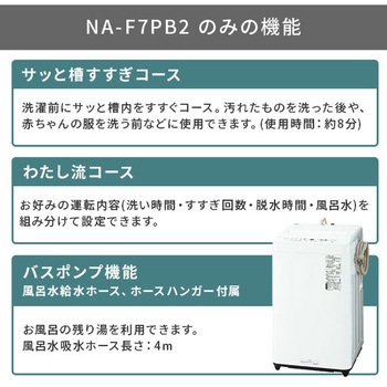 新品未開封 Panasonic パナソニック 全自動洗濯機 NA-F7PB2-W Amazon | パナソニック 全自動洗濯機 7kg NA-F7PB2-W パール
