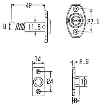 クローム外締錠 ヒットハードウェアー