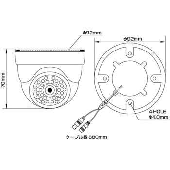 NS-F202C 130万画素非発光暗視小型ドームカメラ NSK(日本セキュリティ