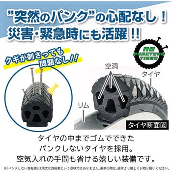 ノーパンク26インチ折畳みシティサイクル ACTIVE PLUS