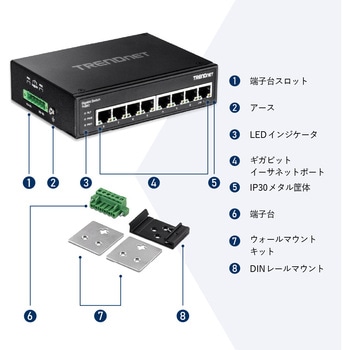 産業用8ポートスイッチングハブ TRENDnet