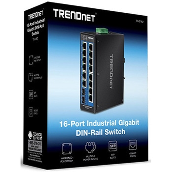 産業用16ポートスイッチングハブSFPスロット付 TRENDnet