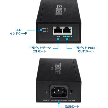 802.3bt PoE++インジェクターPSE対応品 TRENDnet