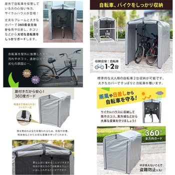 サイクルハウス 2台用 設置簡単 雨除け UVカット 防水 簡易ガレージ 物置き SunRuck