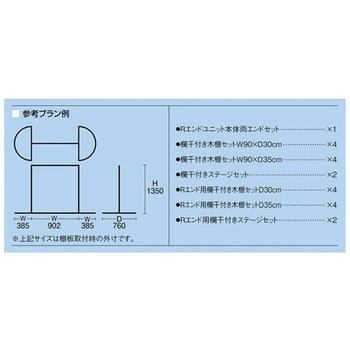 Rエンドユニット 両エンド 欄干付き木棚 +ステージセット 61シリーズ ストア・エキスプレス