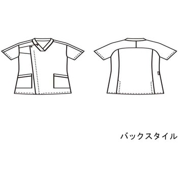 スクラブ メンズ 半袖 白/グレー 72-1300シリーズ 住商モンブラン