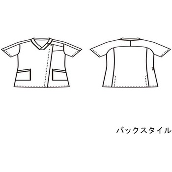 スクラブ レディス 半袖 白/グレー 73-2100シリーズ 住商モンブラン