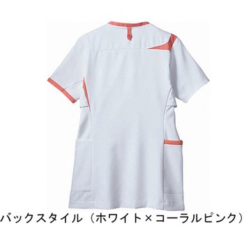 スクラブ レディス 半袖 アクアマリン×アイボリー CHM354-4905シリーズ アズワン