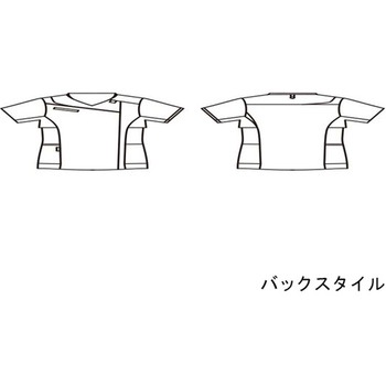 スクラブ レディス 半袖 アクアマリン×アイボリー CHM354-4905シリーズ アズワン