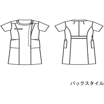 ナースワンピース 半袖 オフホワイト/アメリ ピンク LW411-12シリーズ 住商モンブラン