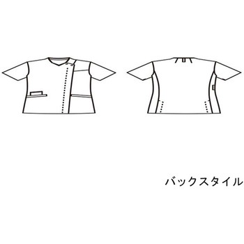 スクラブ レディス 半袖 白/バーガンディ 73-2248シリーズ 住商モンブラン