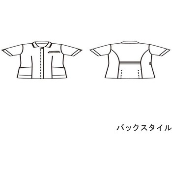ナースジャケット 半袖 白/ターコイズ 73-2413シリーズ 住商モンブラン