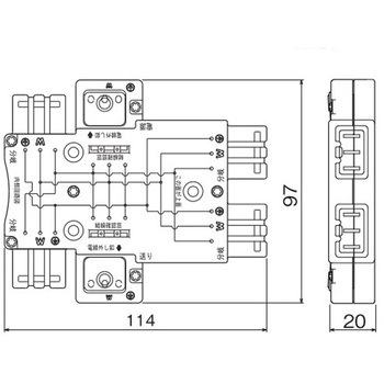 ハーネス用ジョイントボックス(20V/125A) エスコ
